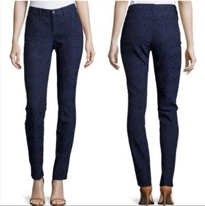 Lafayette 148 blue palm leaf denim sz 4